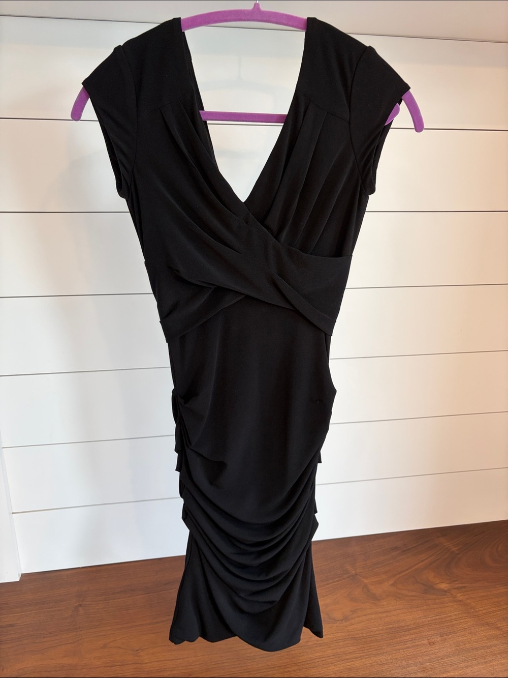 BCBG Maxazria Classic Black Draped Women's Dress